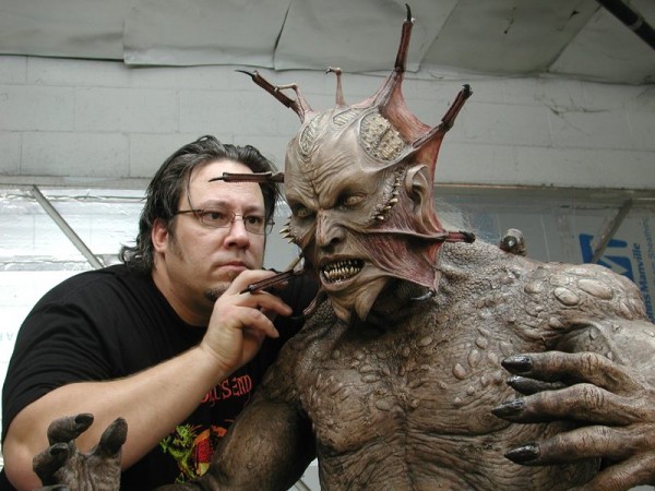 Brian puts the finishing touches on "the Creeper" from the Jeepers Creepers movies