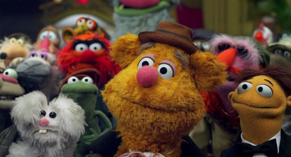 Fozzie Bear and Walter with some of their other fellow Muppets