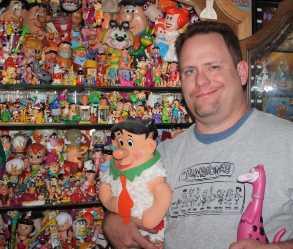 Dave Nimitz with some of his FLINTSTONE collection