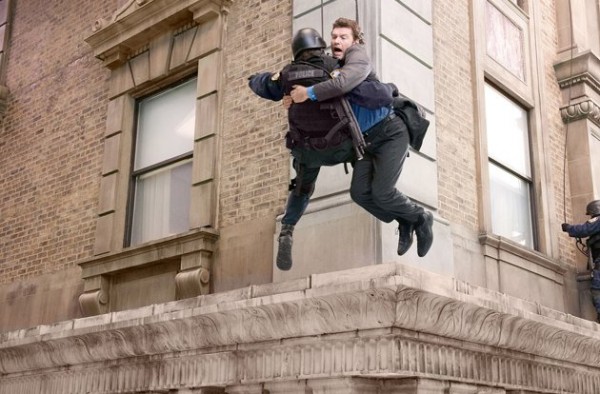 Cassidy jumps for his life into the arms of a cop