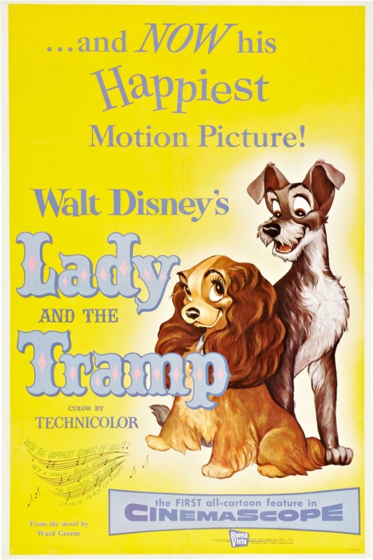 1955 One Sheet for Walt Disney's Lady and the Tramp