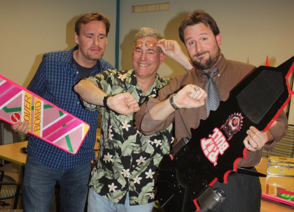 BTM Host Jon Donahue (L), BTTF Creator Bob Gale (C) and BTM Founder Steve Czarnecki (R)