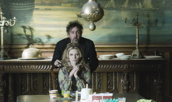 Tim Burton goes over a scene with Michelle Pfeiffer