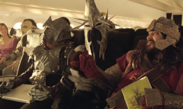 These guys are headed to Orc'land, we mean Auckland Airport