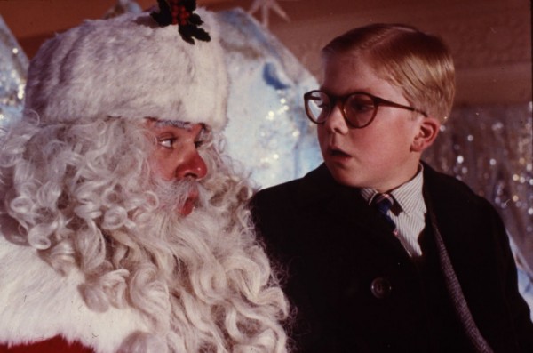 (L2) Jeff Gillen as Santa with Peter Billngsley as Ralphie