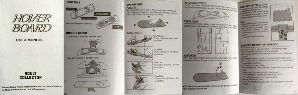 Inside the Instruction Booklet for the Matty Collector Hoverboard