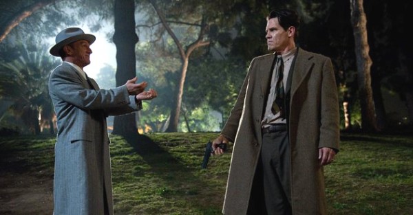 Cohen (Sean Penn) and O'Mara (Josh Brolin) face off in Gangster Squad