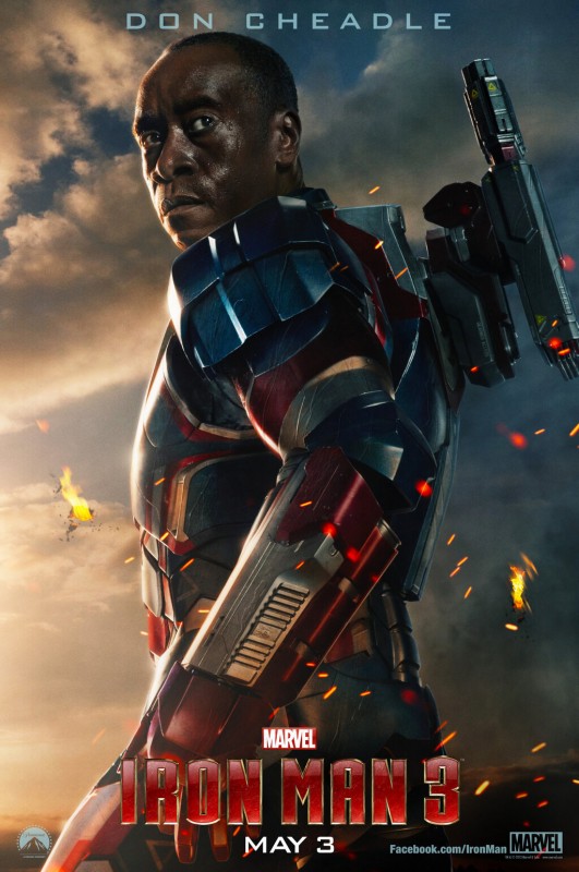 Don Cheadle as the Iron Patriot in Iron Man 3