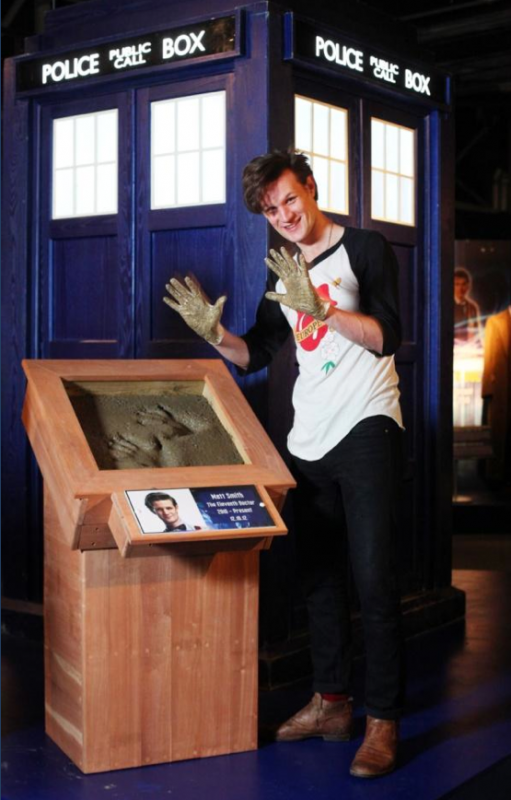 The 11th Doctor, Matt Smith makes quite an impression during a recent handprint ceremony at the Doctor Who Experience