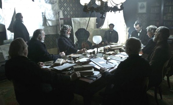 Daniel Day Lewis as Lincoln with his cabinet