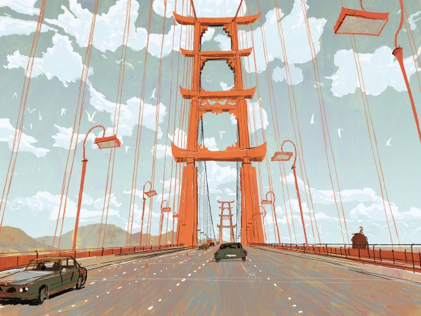 BRIDGE TO SAN FRANSOKYO – Concept art showcases an iconic bridge and treasured landmark of the high-tech, fast-paced city of San Fransokyo, the setting for Walt Disney Animation Studios’ action comedy adventure “Big Hero 6”— in theaters on Nov. 7, 2014.