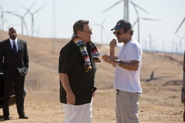 Director Todd Phillips goes over a scene with John Gooman