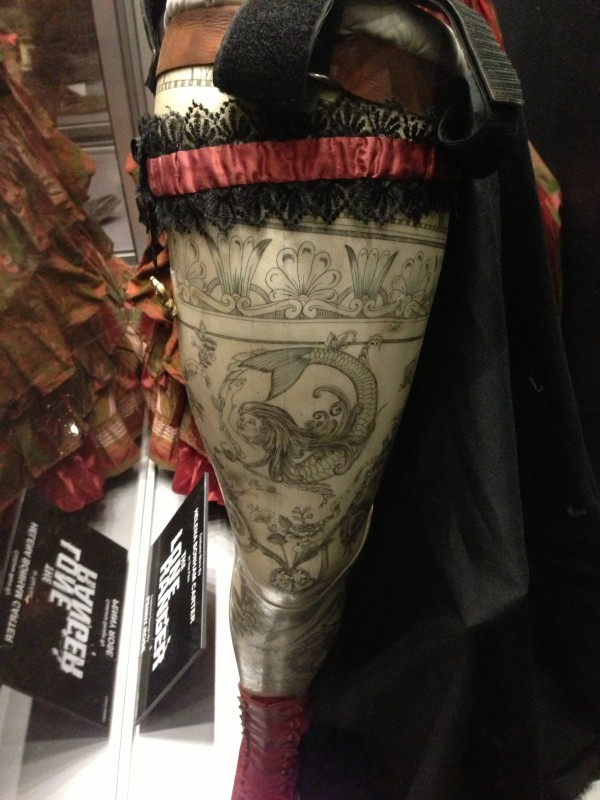 Helena Bonham Carters Costume / Ornate Ivory Peg-Leg Double Barrel Shotgun for "Red Harrington"