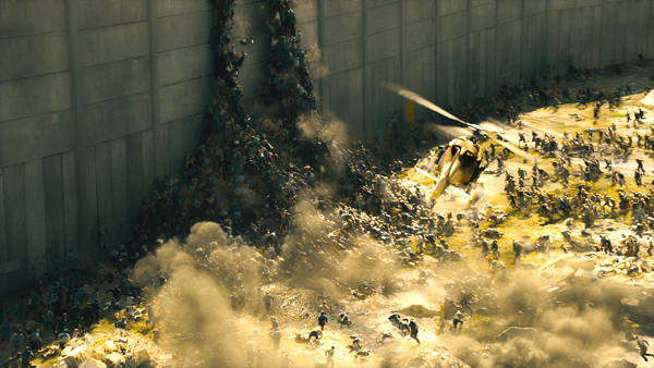 The infected scale the Israeli walls in WORLD WAR Z