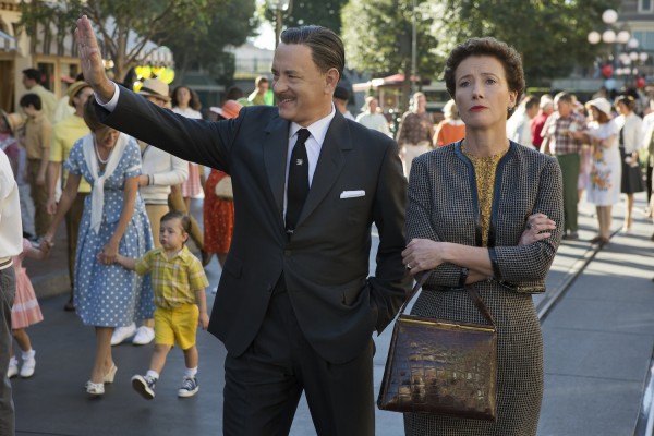 Walt Disney (Tom Hanks) shows Disneyland to "Mary Poppins" author P.L. Travers (Emma Thompson) in Disney's "Saving Mr. Banks," releasing in U.S. theaters limited on December 13, 2013 and wide on December 20, 2013.