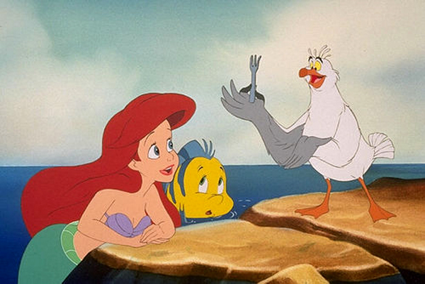 Ariel with Flounder and Scuttle