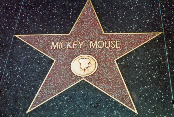Mickey's star on the Walk of Fame in Hollywood.