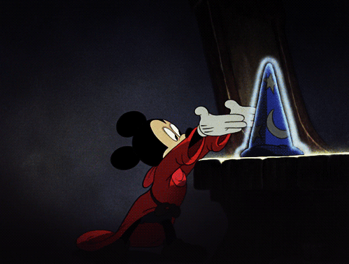 Mickey dons the Sorcerer's hat in 'Fantasia'