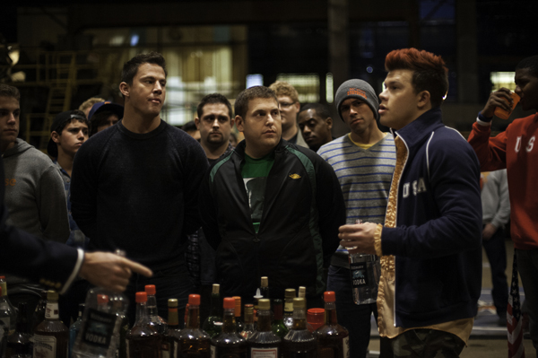 Schmidt (Hill) and Jenko (Tatum) attempt to join a fraternity in "22 Jump Street"