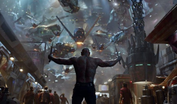 Drax in the middle of some awesome CG!