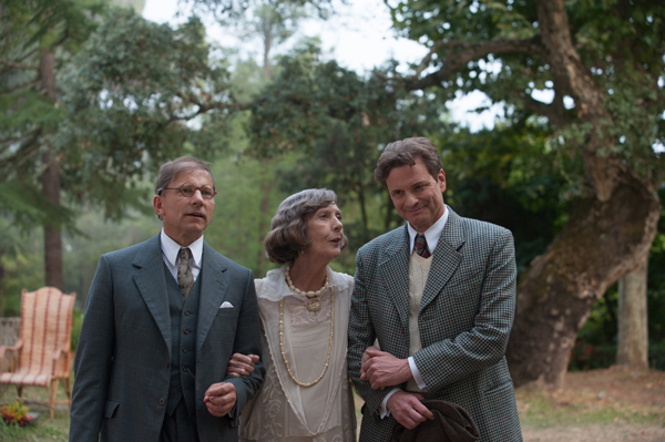 Howard (Mcburney) and Stanley (Firth) walk with Vanessa Catledge (Eileen Atkins)