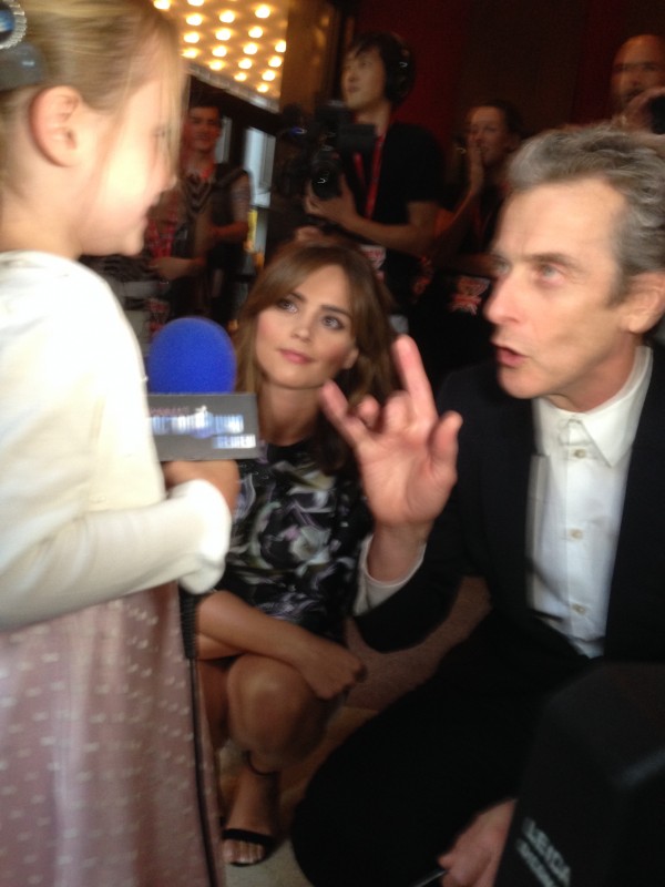 Jenna Coleman (Clara) and Peter Capaldi (The Doctor) offer some advice about time-travel to Lindalee 