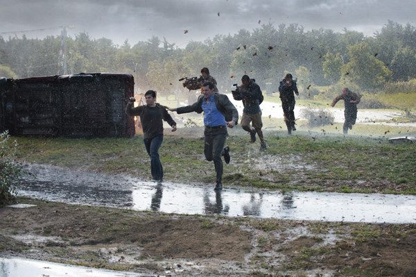 Trey, Gary, Jacob, Daryl, Allison and Pete run for cover