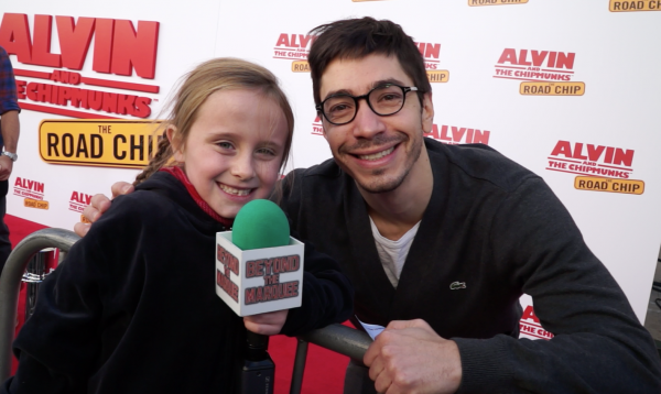 Lindalee and Justin Long at Alvin & the Chipmunks: The Road Chip